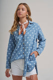 Melodie Chambray Polka Dot Top