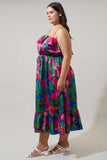 Evolet Plus Sized Ruffled Midi Dress