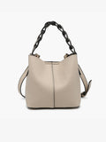 Nora Braided Handle Bucket Bag w/ Inner Pouch
