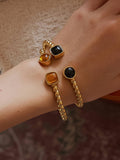 Cinder 18K Gold Non-Tarnish Resin Cuff