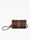 Riley Plaid 3 Compartment Crossbody/Wristlet