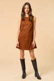 Flower Cut-Out Suede Dress