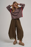 Lace Balloon Pants: Vintage Mocha