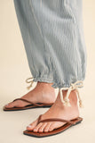 Denim Striped Parachute Pants