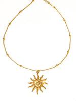 Taiyo 18K Gold Non-Tarnish Boho Sun Necklace: Yellow Gold