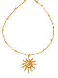 Taiyo 18K Gold Non-Tarnish Boho Sun Necklace: Yellow Gold