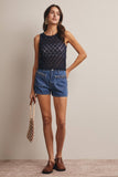 Jillie Braided Pockets Denim Shorts