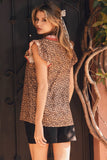 Leopard Ruffle Blouse