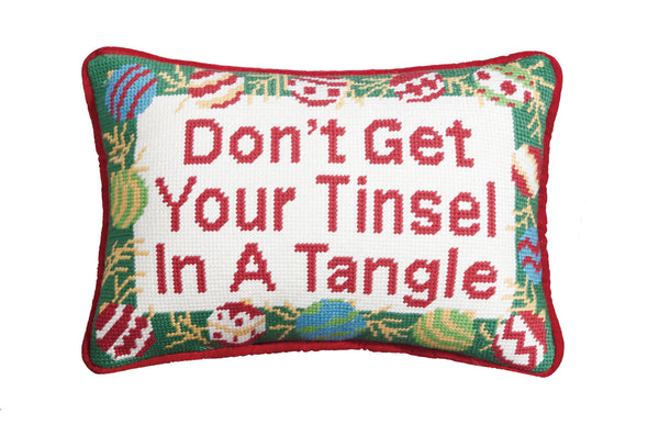 Tinsel Tangle Embroidered Pillow