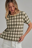 Cash Gingham Sweater (Olive or Red)