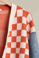 Checker Denim Cardigan