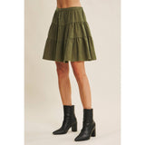 Mineral Washed Linen Blend Skirt