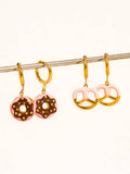Prezzy 18K Gold Non-Tarnish Pretzel Charm Hoop Earrings
