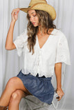 Gracie 100%Cotton Eyelet Lace Top