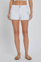 Mid Waisted Y2K white Short with Cargo Details