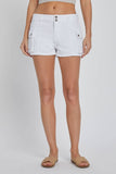 Mid Waisted Y2K white Short with Cargo Details