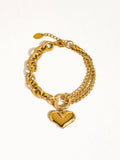 Allure 18K Gold Non-Tarnish Heart Chain Bracelet