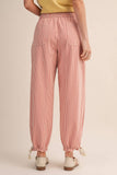 Denim Striped Parachute Pants