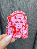 Dolly Parton Pink Retro Country Music Vinyl Sticke