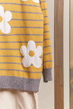 Daisy Patched Striped Sweater