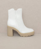 The Abby White | Rubber Sole Chelsea Bootie