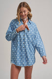 Melodie Chambray Polka Dot Top