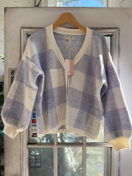 Lilac Plaid Cardigan