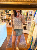 Annabel Crochet Square Neck Top