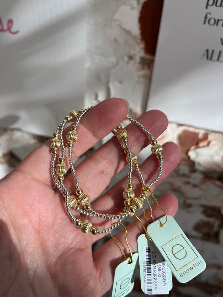 enewton | Gold Beaded Bracelet Dignity Purpose Pattern Mixed Metal