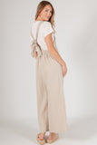 Wide Leg Cotton Gauze Overalls