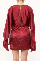 Cranberry Cape Sleeve Dress