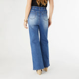 EverStretch Chain Detail Wide Leg Jeans