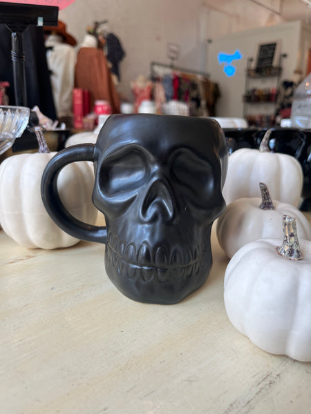 Black Matte Skull Mug