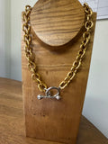Yochi NY Brass Handmade Mixed Metal Necklace