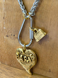 Yochi NY Brass Handmade Paris Heart Necklace