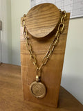 Yochi NY Brass Handmade Horse Coin Necklace