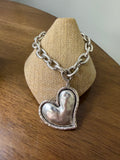 Yochi NY Brass Handmade Heart Charm Bracelet