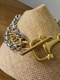 Yochi NY Brass Handmade Mixed Metal Horsebit Bracelet