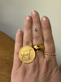 Yochi NY Brass Handmade Horse Coin Ring