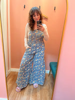 Denim Floral Overalls