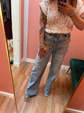 Embellished Sequin Jeans