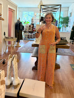 Orange Floral Overalls