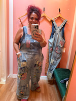 Denim Patchwork Overalls