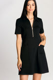 Pierre Butter Scuba Modal Quarter Zip Dress