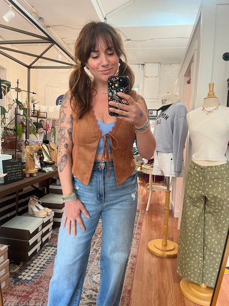 Suede Tie Vest