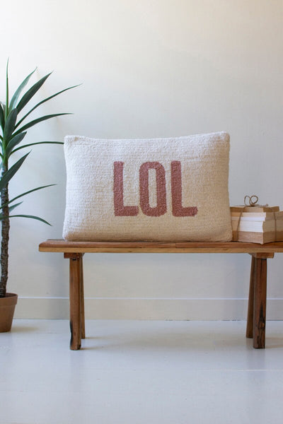 LOL Handhooked Wool Pillow