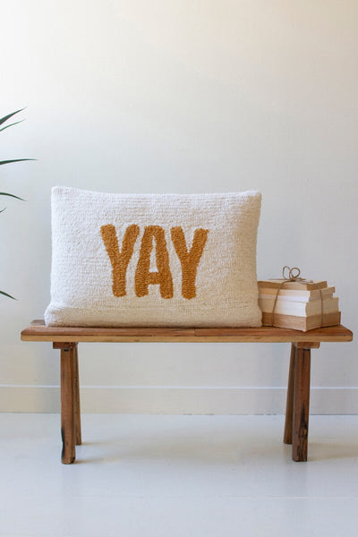 YAY! Handhooked Wool Pillow