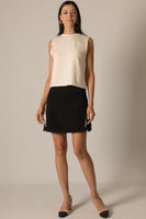 Pierre Contrast Flared Mini Skirt