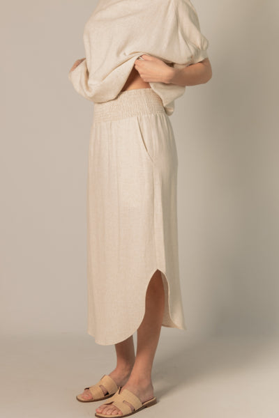 The June Linen Midi Skirt