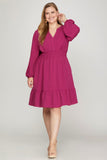 Curvy Beckett Berry Dress